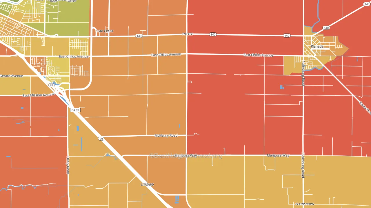 Tuttle, CA block-group voter-turnout map