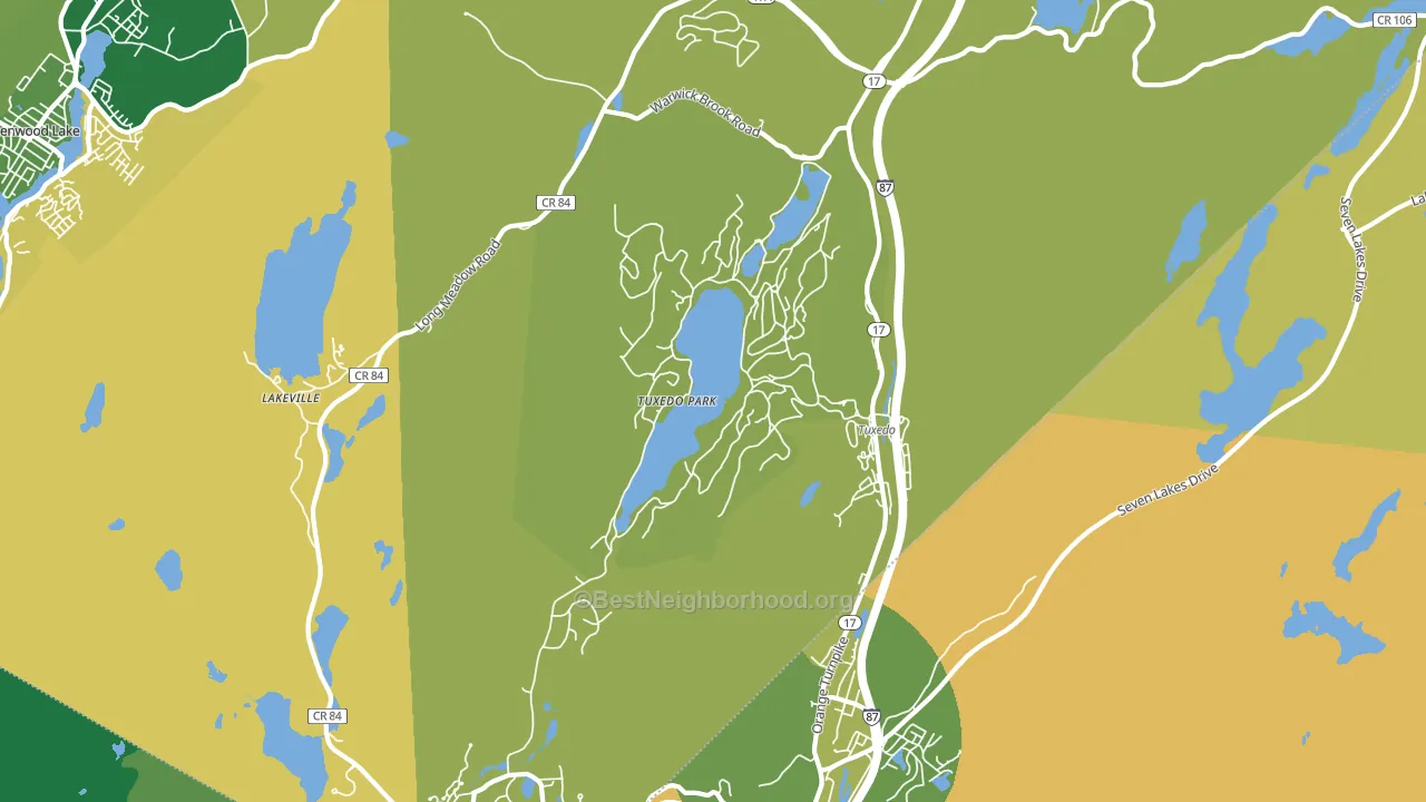 Tuxedo Park, NY block-group voter-turnout map