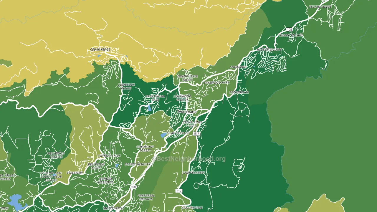 Twain Harte, CA block-group voter-turnout map