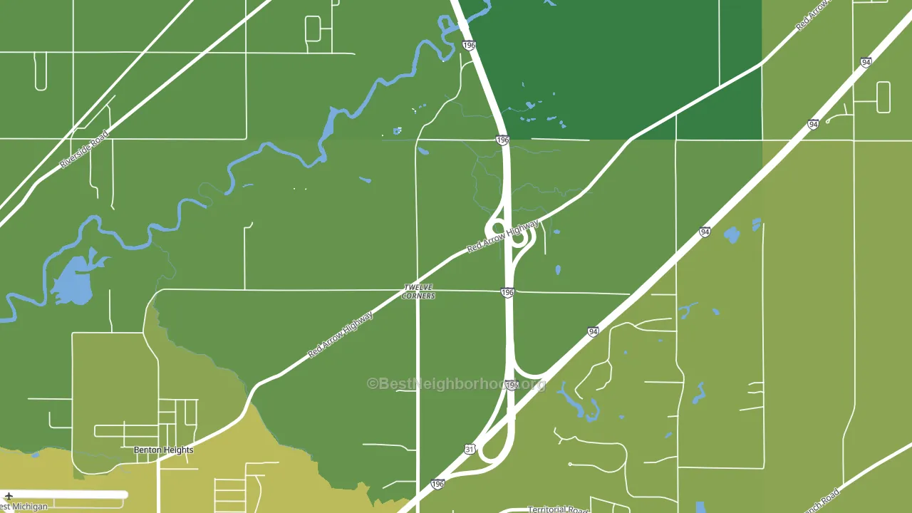 Twelve Corners, MI block-group voter-turnout map
