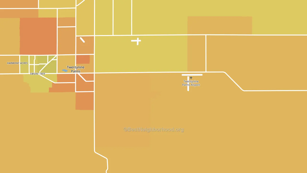 Twentynine Palms Marine Corps Base, CA block-group voter-turnout map