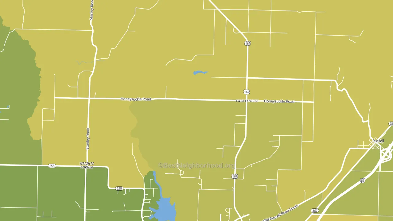 Twentythree, AR block-group voter-turnout map
