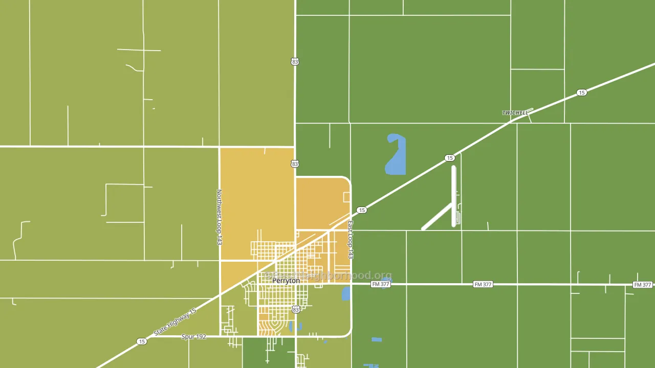 Twichell, TX block-group voter-turnout map