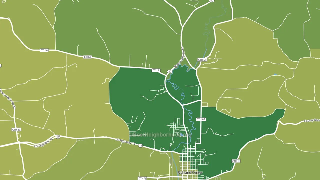 Twin Bluffs, WI block-group voter-turnout map