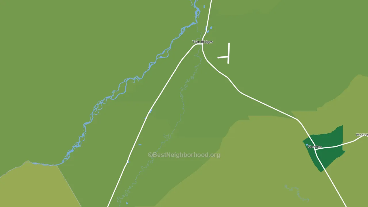 Twin Bridges, MT block-group voter-turnout map