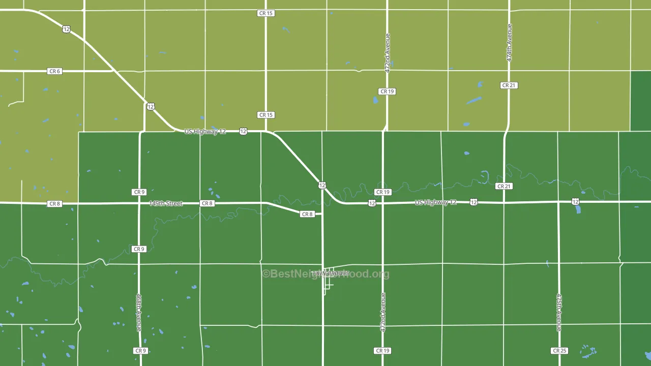 Twin Brooks, SD block-group voter-turnout map
