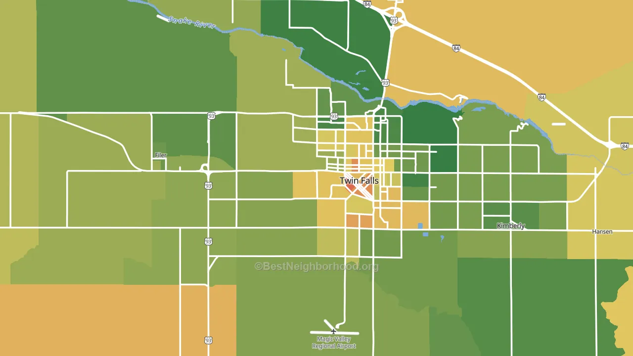 Twin Falls County, ID block-group voter-turnout map