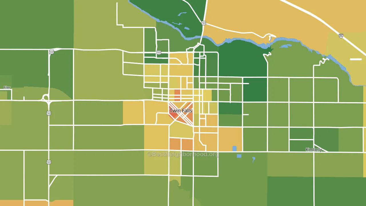 Twin Falls, ID block-group voter-turnout map