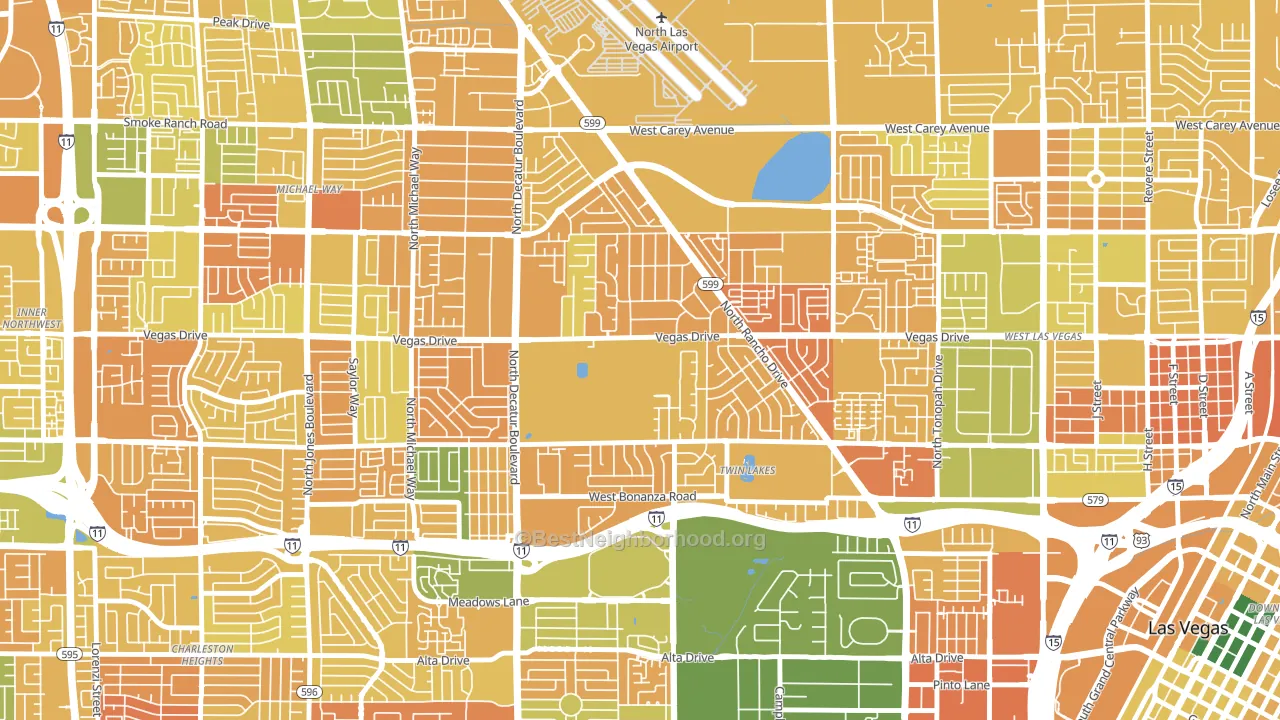 Twin Lakes, Las Vegas, NV block-group voter-turnout map