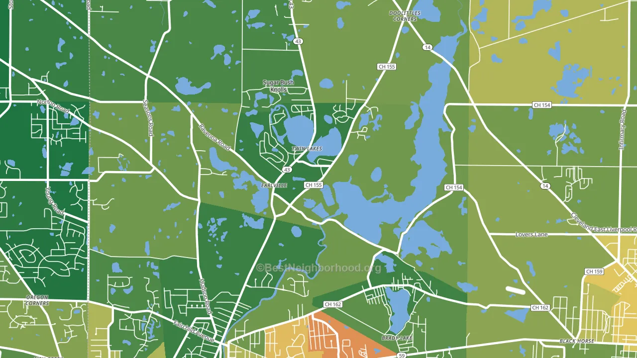 Twin Lakes, OH block-group voter-turnout map