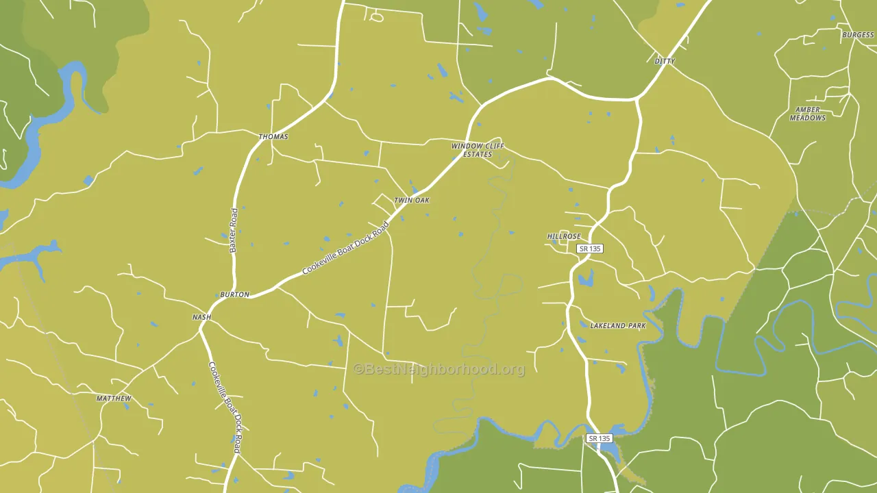 Twin Oak, TN block-group voter-turnout map