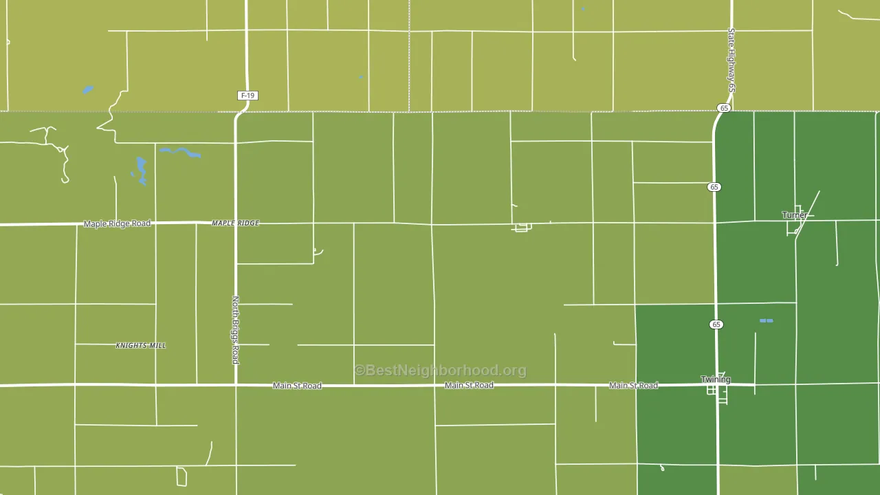Twining, MI block-group voter-turnout map