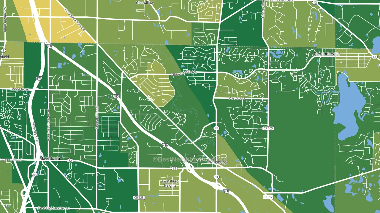 Twinsburg, OH block-group voter-turnout map
