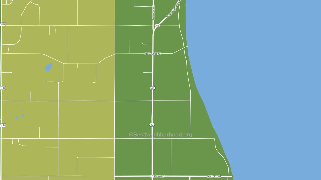 Two Creeks, WI block-group voter-turnout map