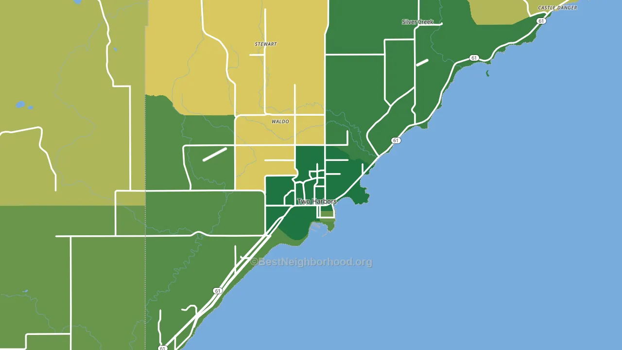 Two Harbors, MN block-group voter-turnout map