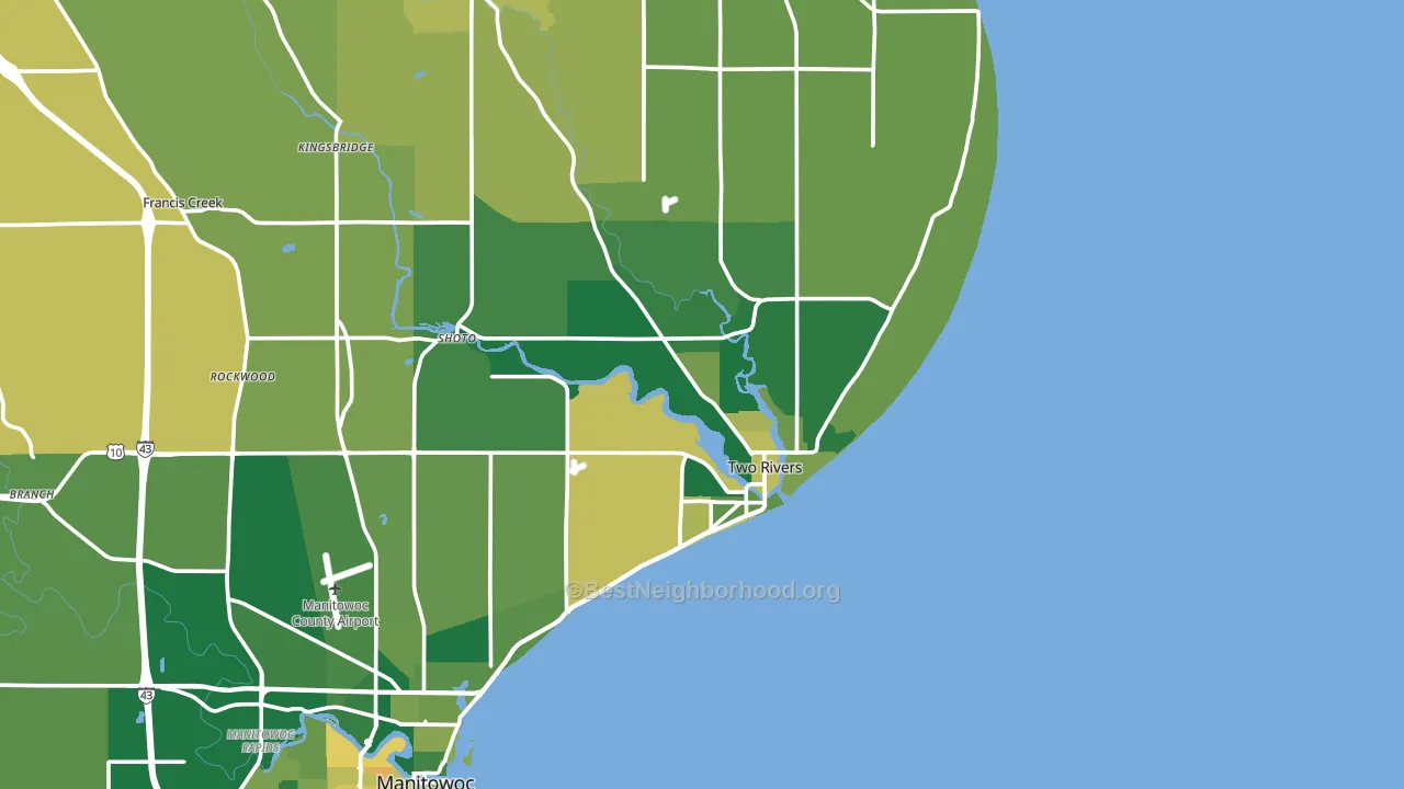 Two Rivers, WI block-group voter-turnout map