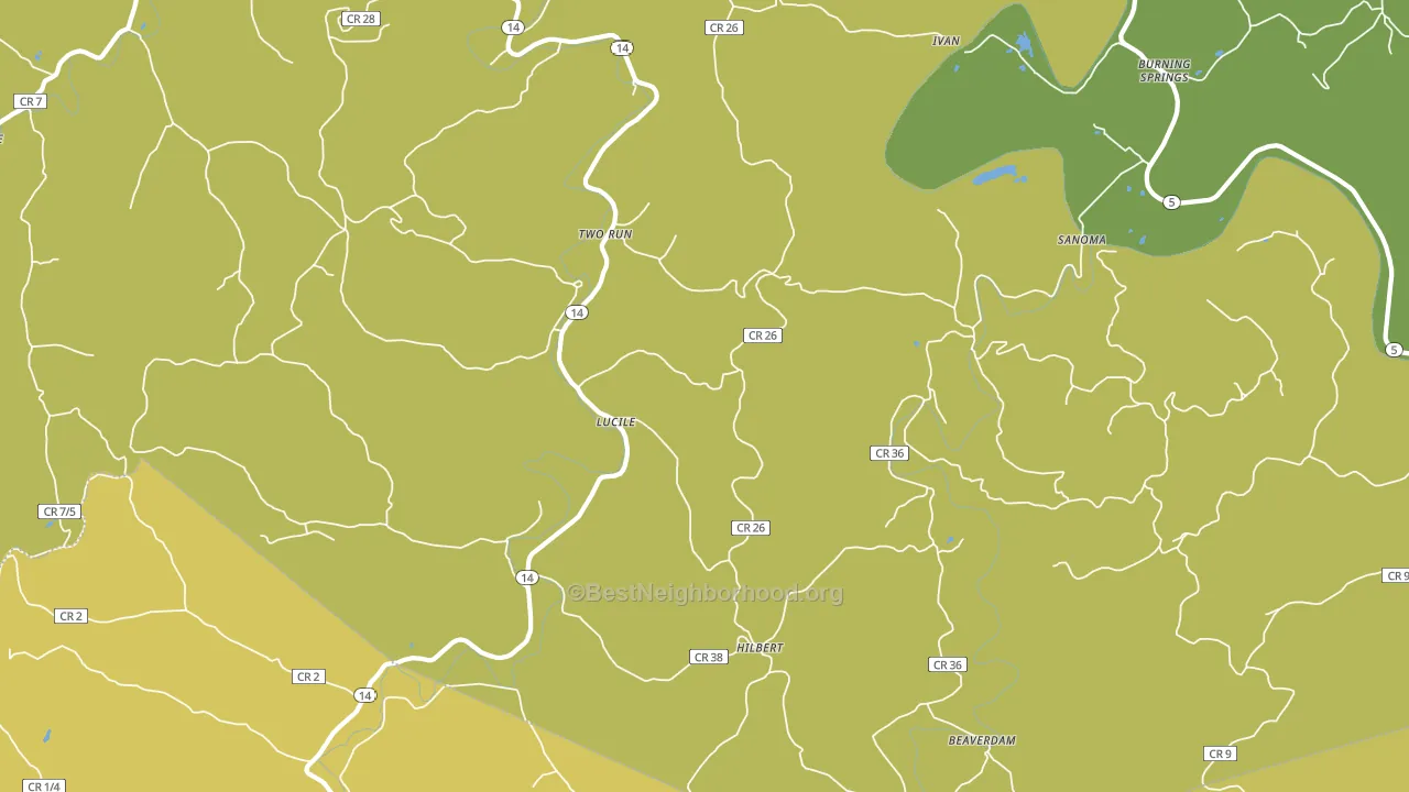 Two Run, WV block-group voter-turnout map