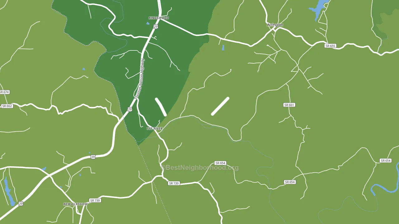 Tye River, VA block-group voter-turnout map