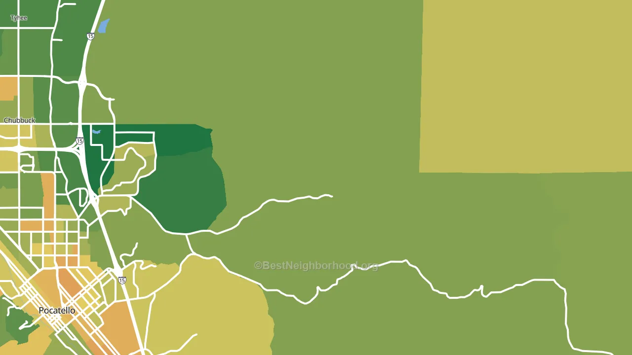 Tyhee, ID block-group voter-turnout map