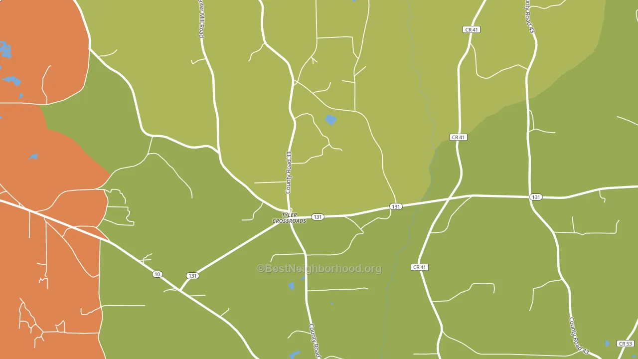 Tyler Crossroads, AL block-group voter-turnout map