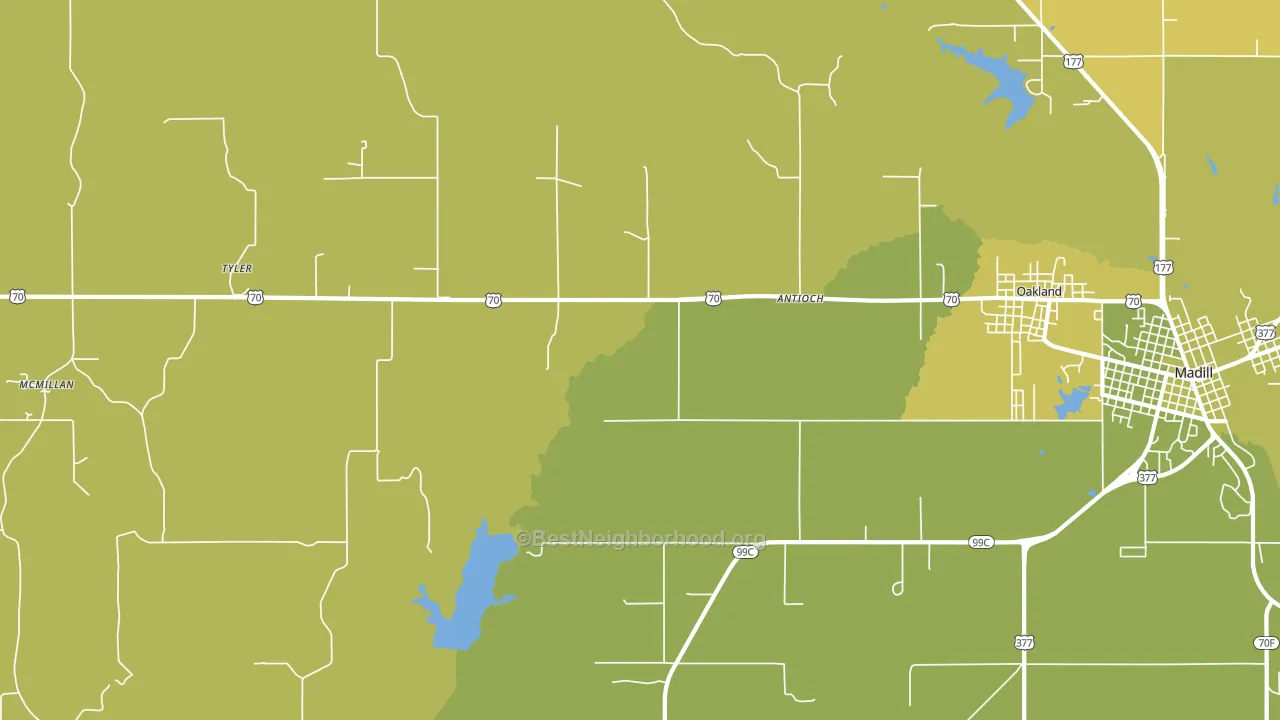 Tyler, OK block-group voter-turnout map
