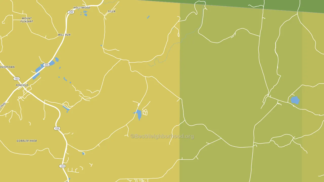 Tyler, PA block-group voter-turnout map