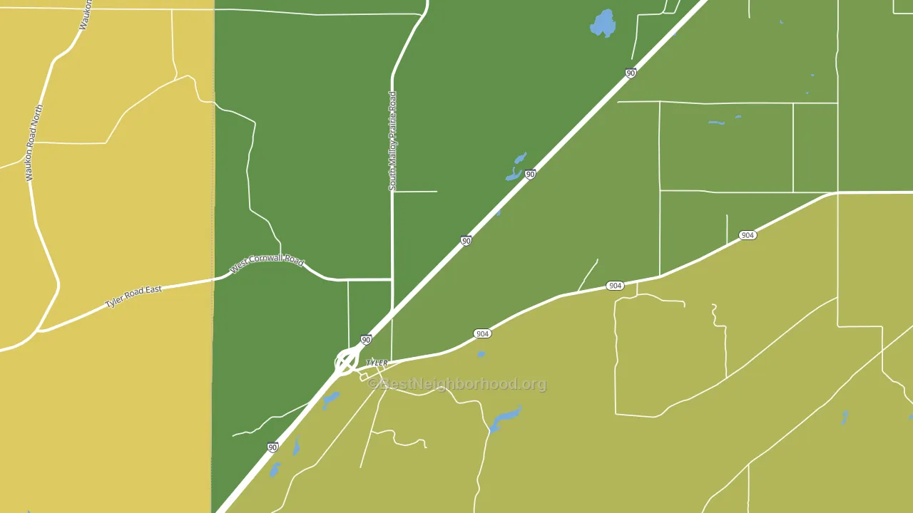 Tyler, WA block-group voter-turnout map