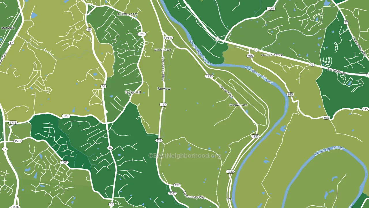 Tylor Mill, KY block-group voter-turnout map