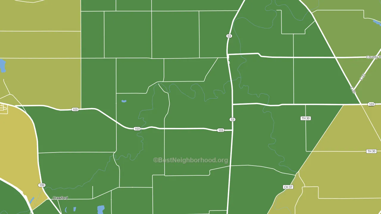 Tymochtee, OH block-group voter-turnout map