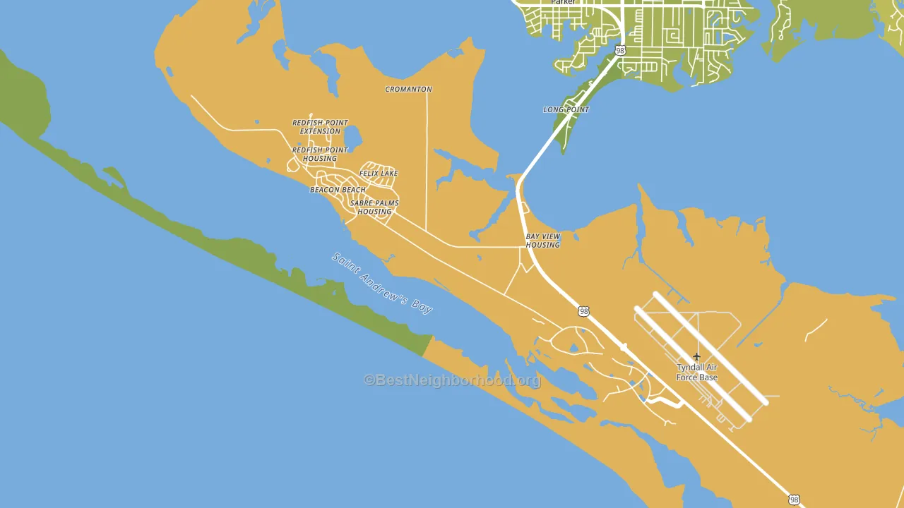 Tyndall AFB, FL block-group voter-turnout map