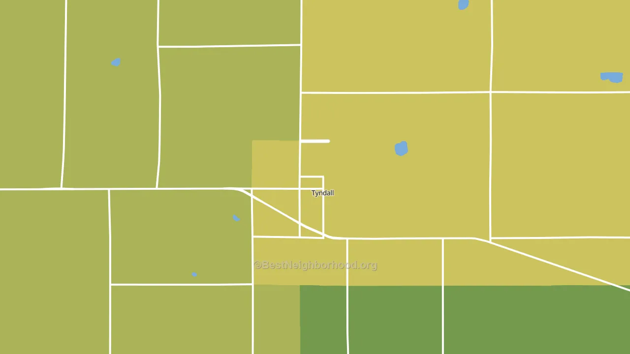 Tyndall, SD block-group voter-turnout map