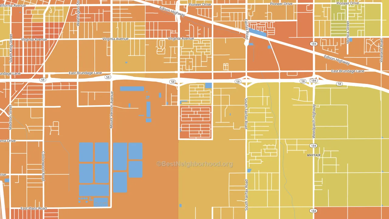 Tyner Homes, Bakersfield, CA block-group voter-turnout map