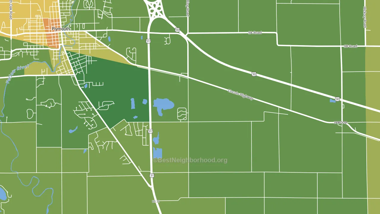 Tyner, IN block-group voter-turnout map