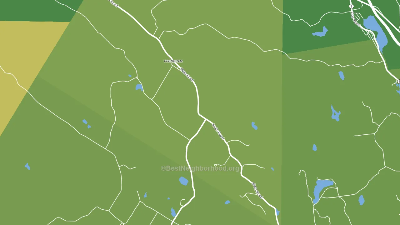 Tyringham, MA block-group voter-turnout map