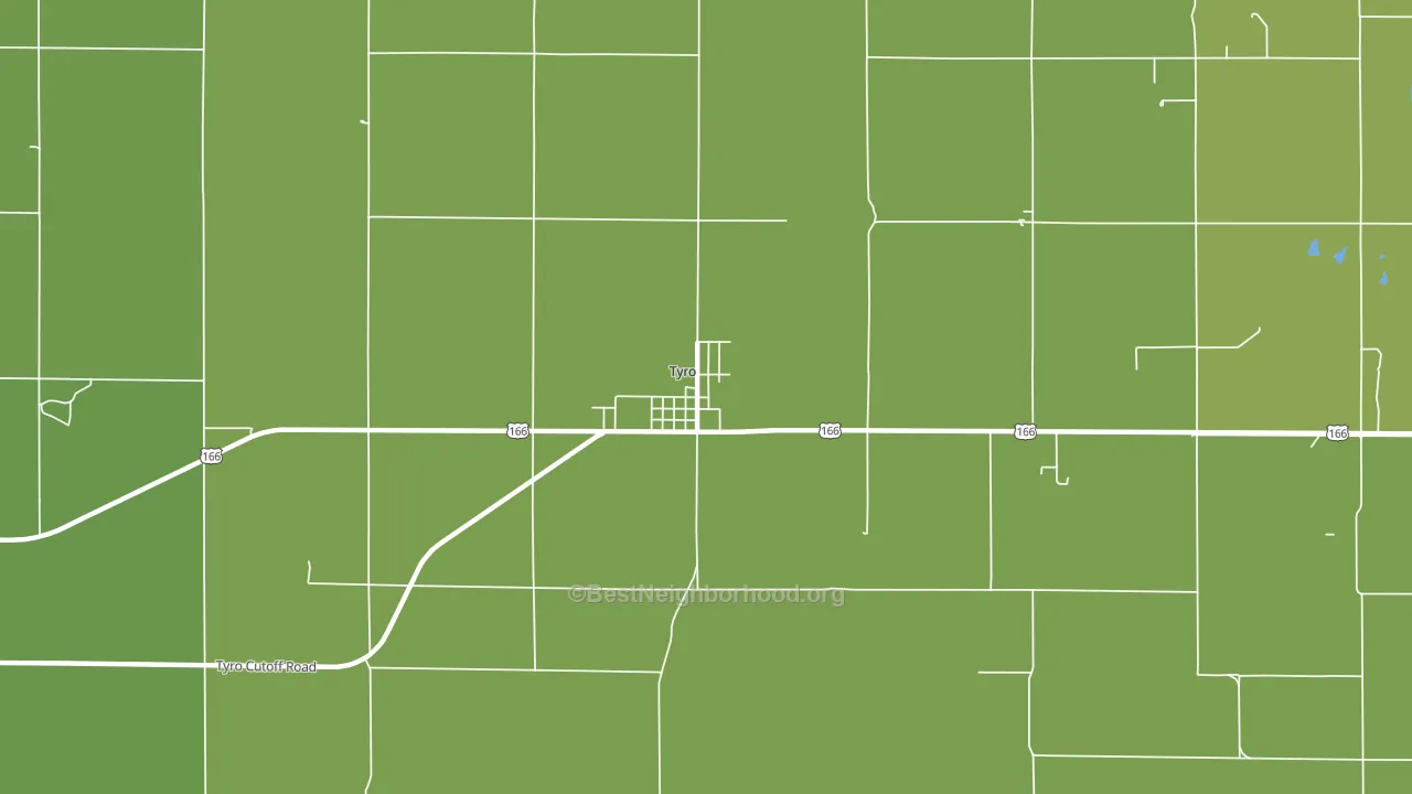Tyro, KS block-group voter-turnout map