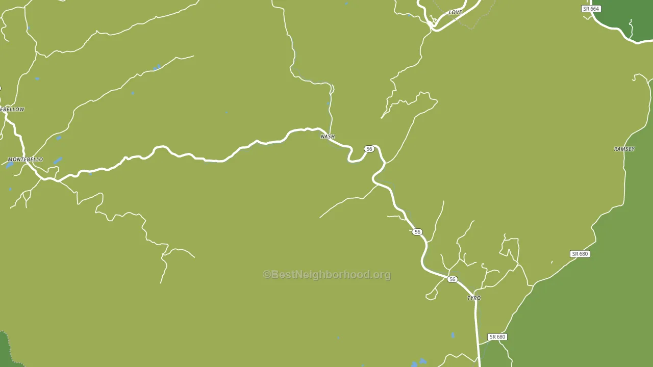 Tyro, VA block-group voter-turnout map