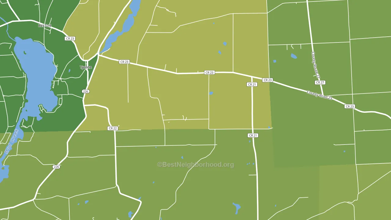 Tyrone, NY block-group voter-turnout map