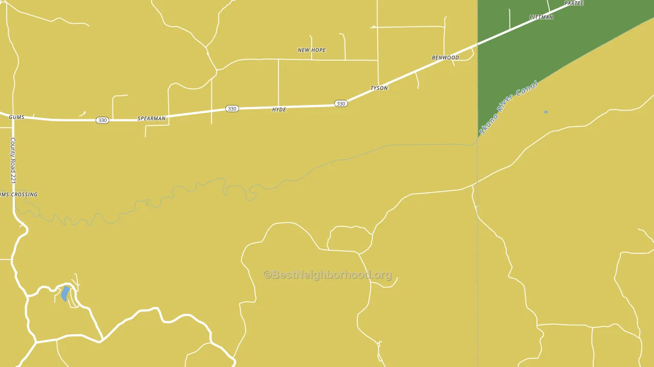 Tyson, MS block-group voter-turnout map