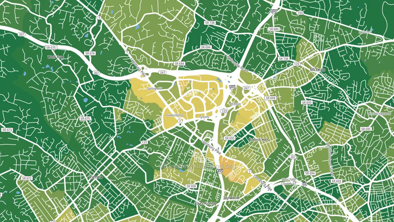 Tysons Corner, VA block-group voter-turnout map