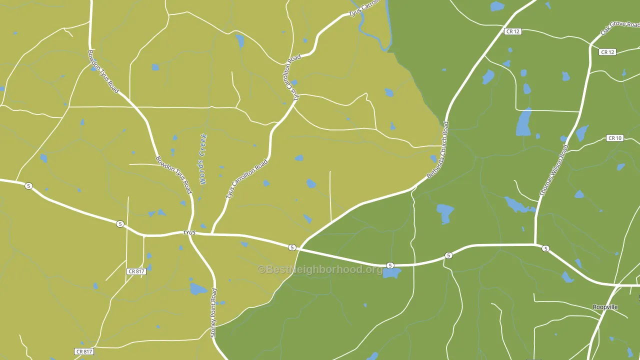 Tyus, GA block-group voter-turnout map