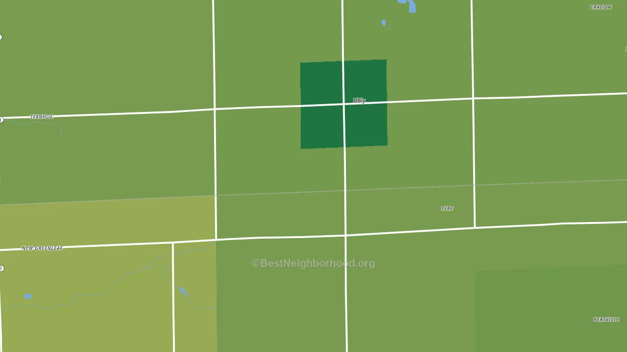 Ubly, MI block-group voter-turnout map