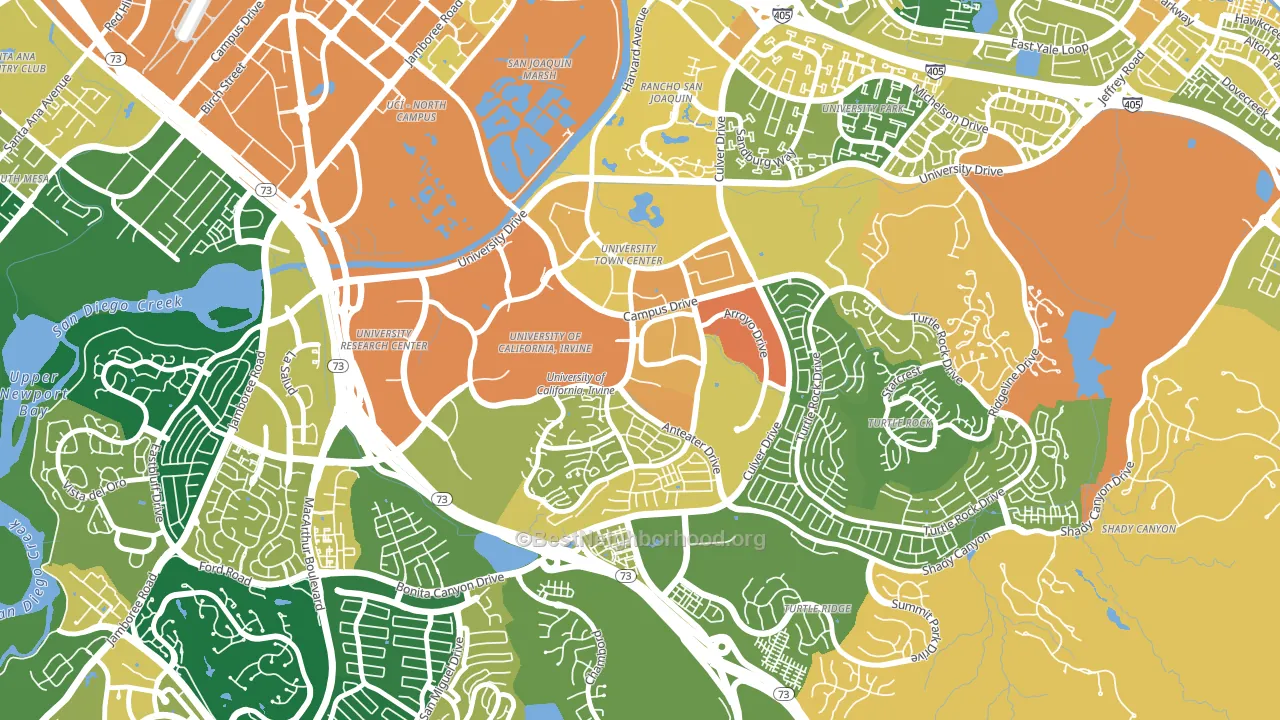 UC Irvine, Irvine, CA block-group voter-turnout map