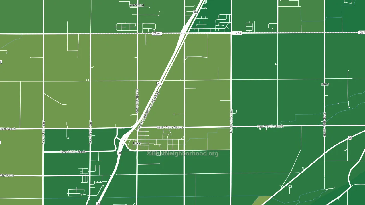 Ucon, ID block-group voter-turnout map