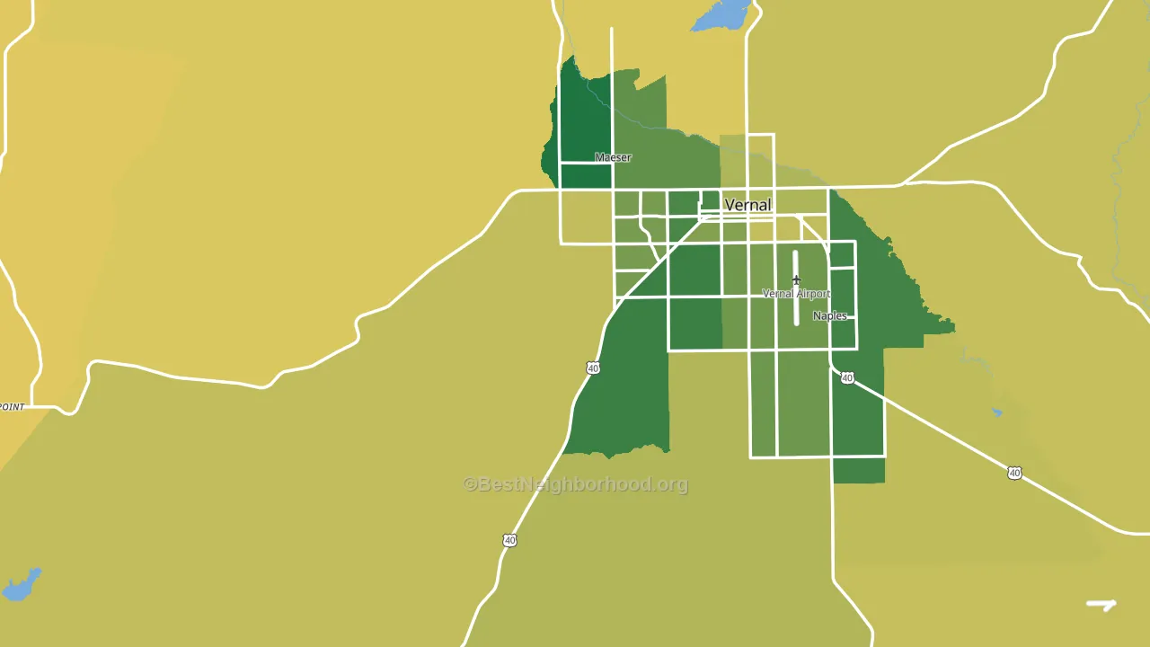 Uintah County, UT block-group voter-turnout map