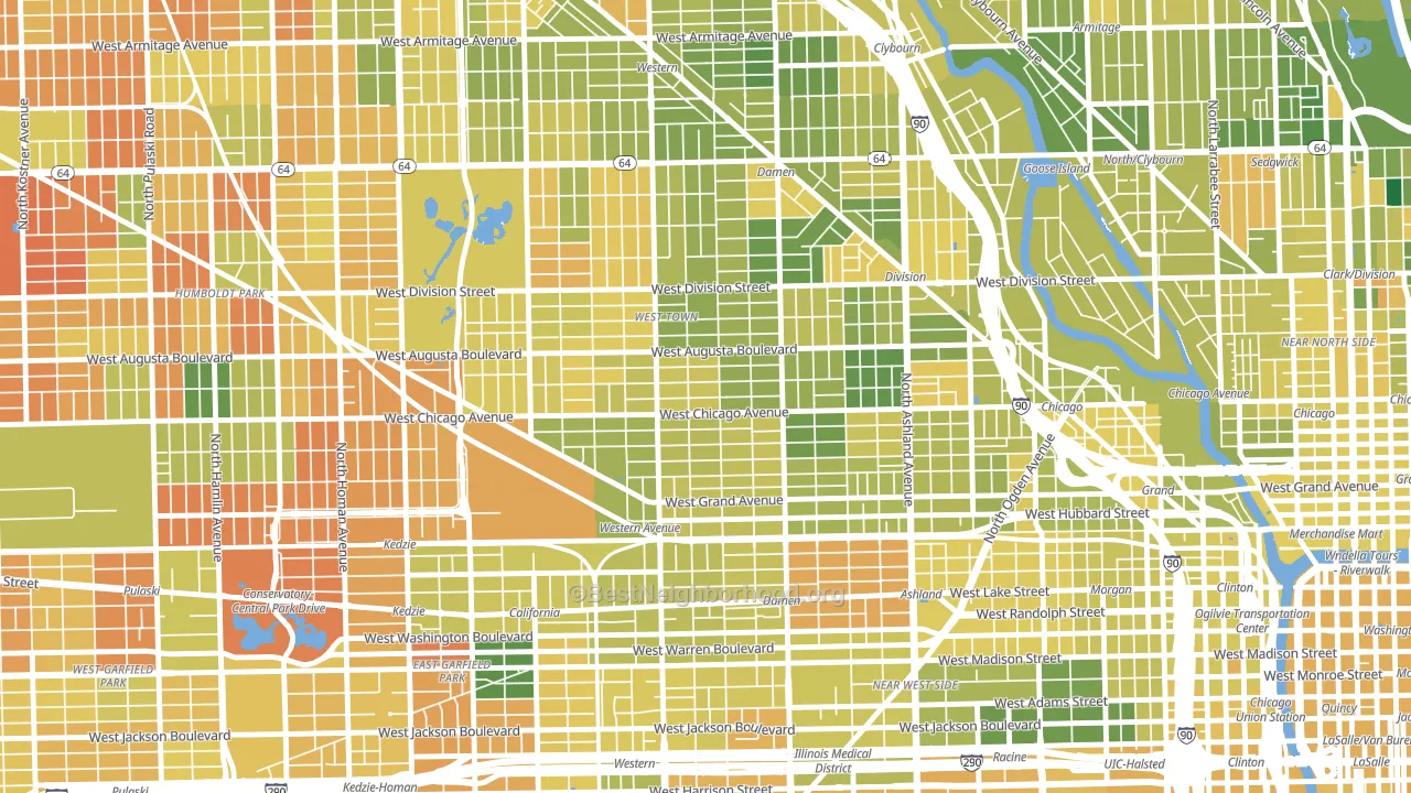 Ukrainian Village, Chicago, IL block-group voter-turnout map