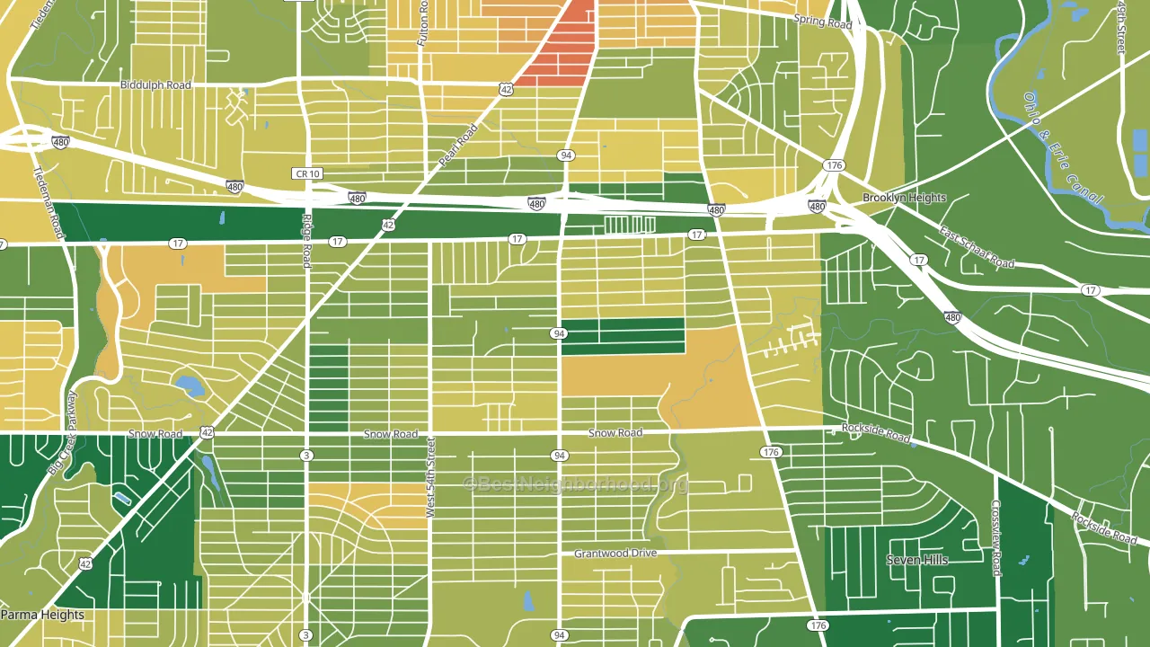 Ukrainian Village, Parma, OH block-group voter-turnout map