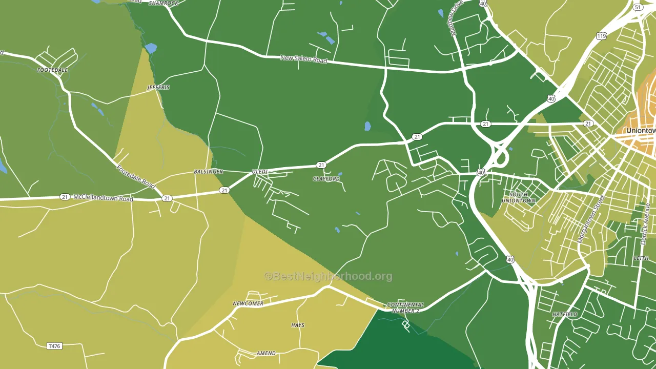 Uledi, PA block-group voter-turnout map