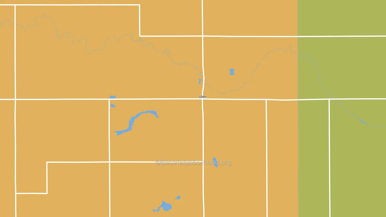 Ulen, MN block-group voter-turnout map