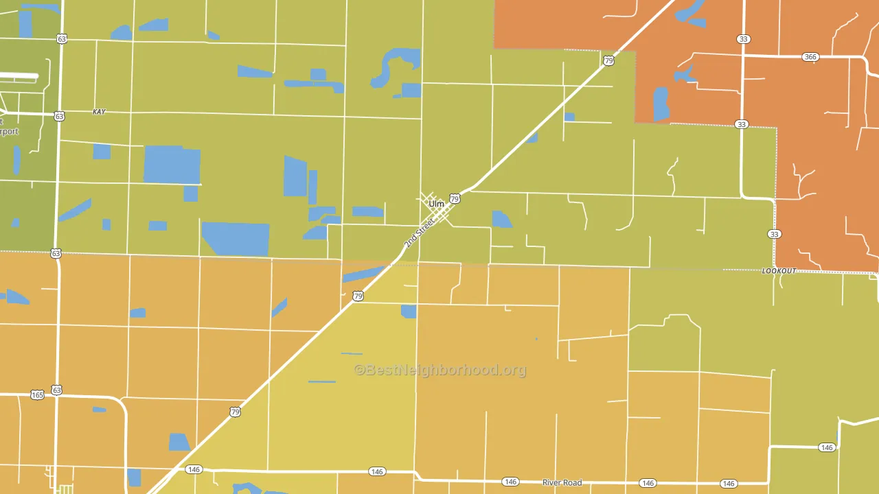 Ulm, AR block-group voter-turnout map