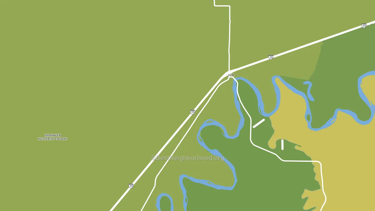 Ulm, MT block-group voter-turnout map